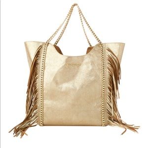 gold fringe bag